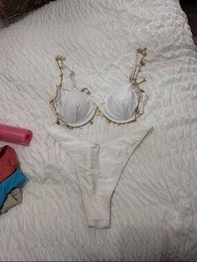 White Gold-Chain Bikini Set - Women Intimates & Sleepwear